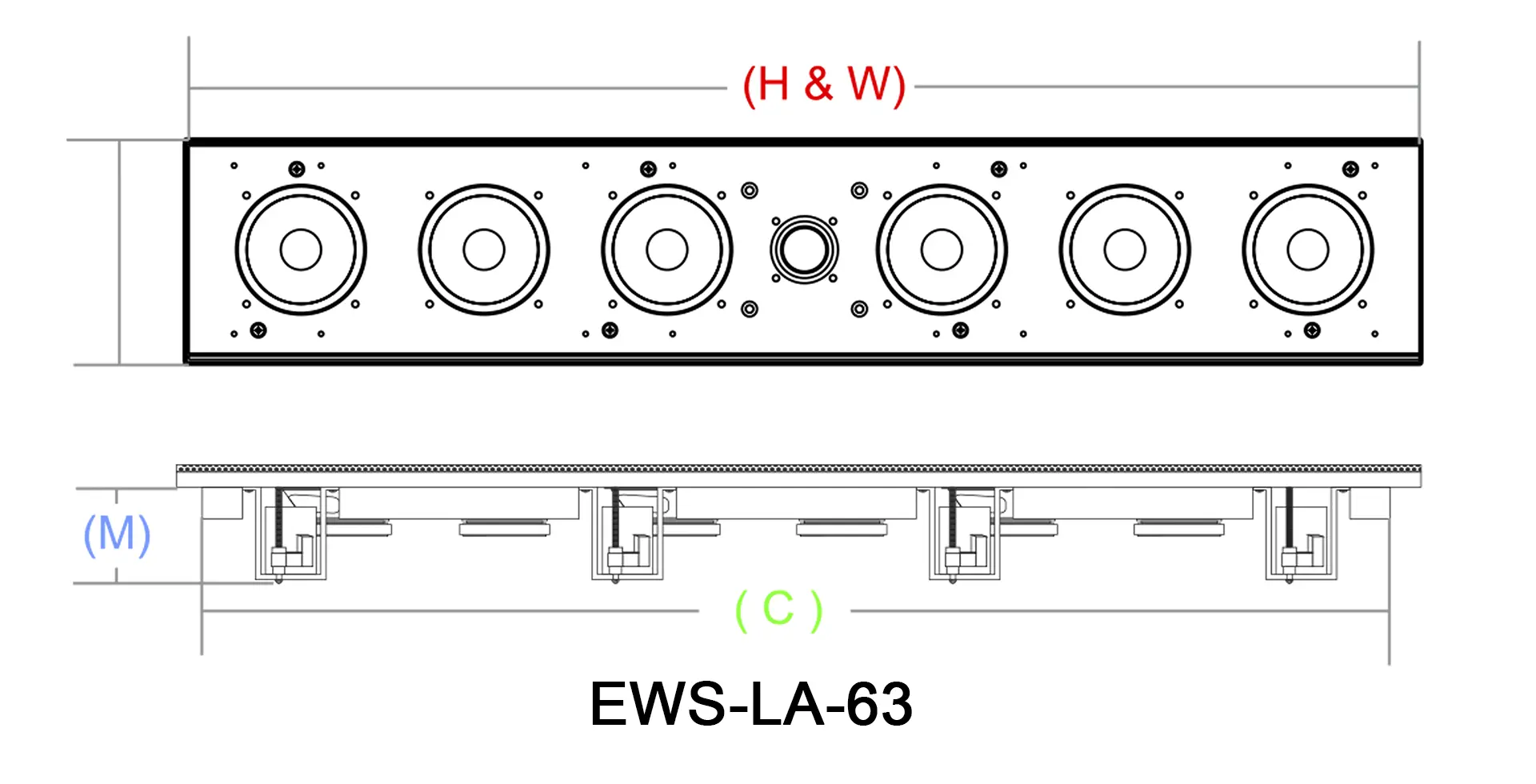 EWS-LA-63 In-Wall LCR Speaker - Image 11